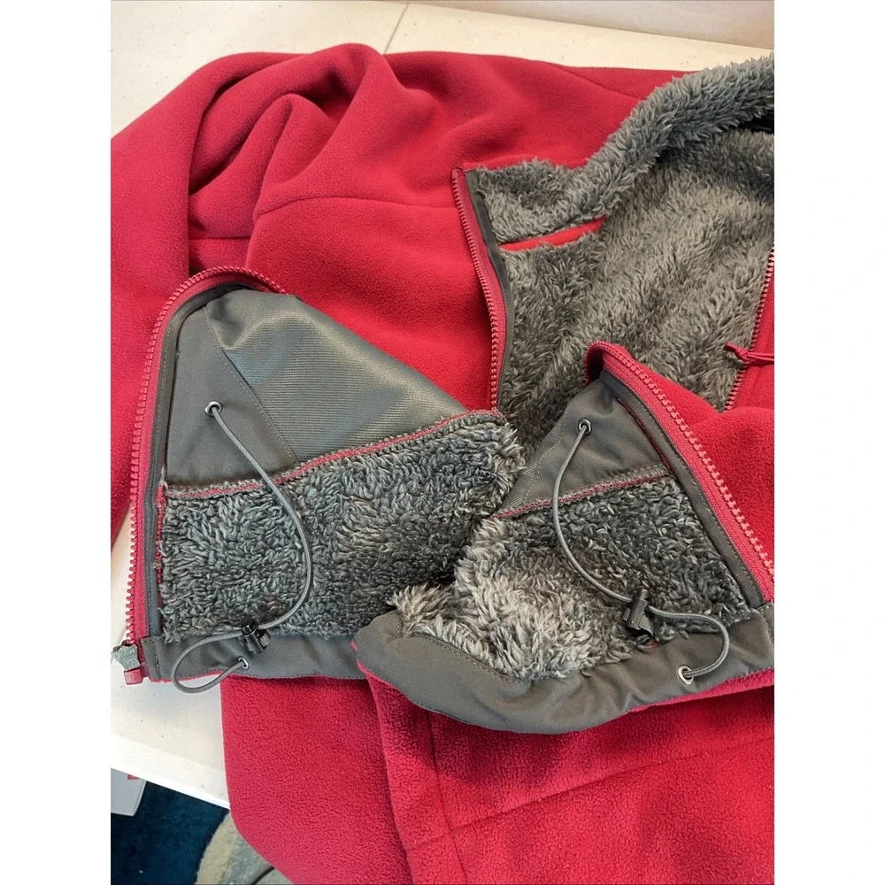 The North Face Chimborazo Jacket Mens L Full Zip‎ Red Fleece Lined